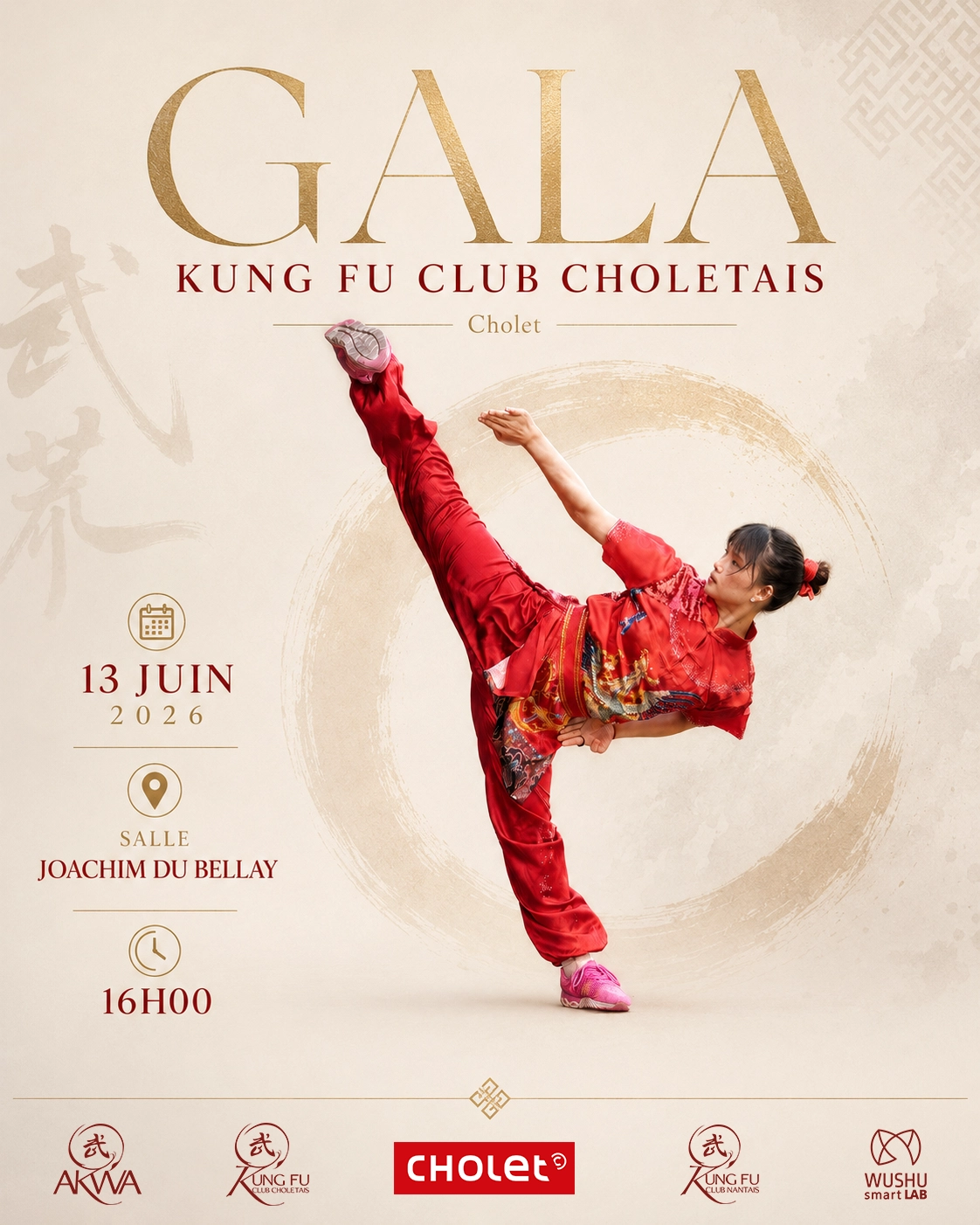 Affiche Gala du Kung Fu Club Choletais — 13 juin 2026